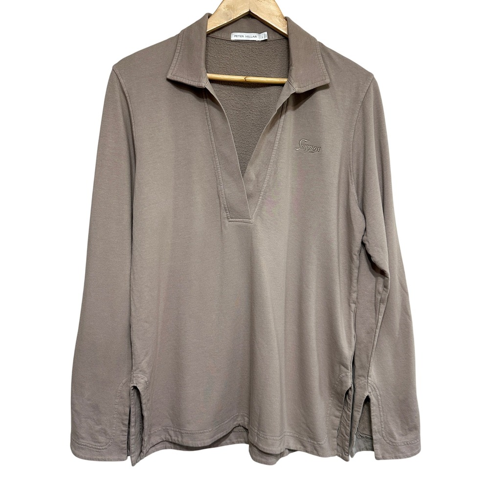 Peter Millar‎ Long Sleeve Knit Tunic Womens L Pebble Sawgrass Logo Resort Beach